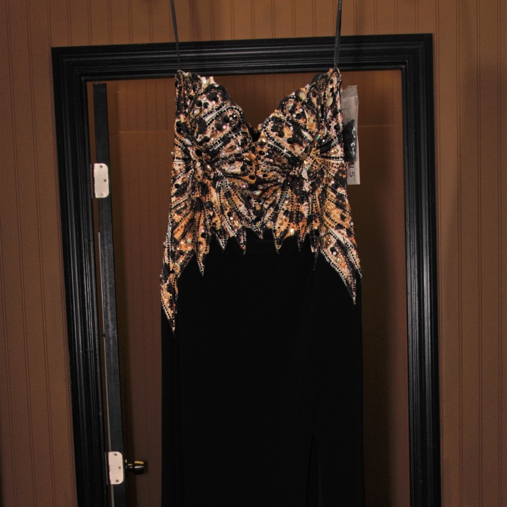 Tony Bowls Black And Leopard Jersey Knit Dress